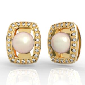 Cushion Halo Pearl Earrings ER-PV-PL-FS-0015