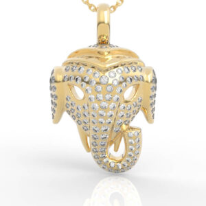 Diamond Ganesha Pendant Necklace PD-PV-RO-AN-0012
