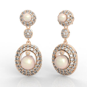 Double Pearl Diamond Drop Earrings ER-PV-PL-FS-0012