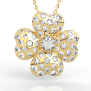 Five Petal Diamond Flower Pendant PD-PV-RO-FL-0026