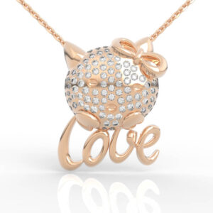 Kitty Pave Diamond Pendant PD-PV-RO-AN-0013