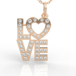 Love Diamond Pendant Necklace PD-PV-RO-HS-0011