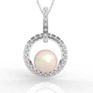 Modern Pearl Diamond Drop Pendant Necklace PD-PV-PL-FS-0023