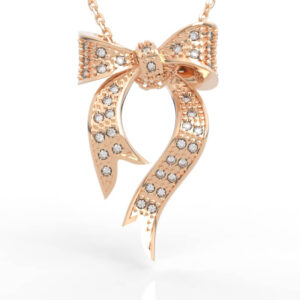 Pave Diamond Bow Necklace PD-PV-RO-FS-0044