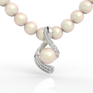 Pearl Diamond Twist Pendant Necklace PD-PV-PL-FS-0024