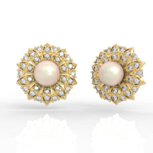 Sunflower Pearl Diamond Earrings ER-PV-PL-FL-0006