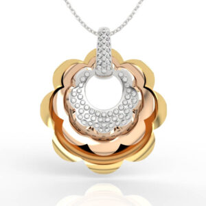 Tri Color Gold Flower Pendant PD-SP-RO-FL-0014