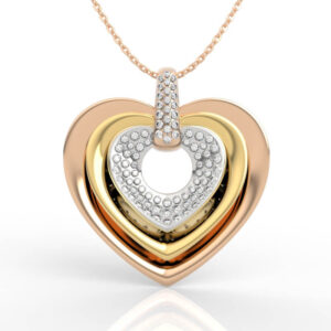 Triple Heart Pendant Necklace PD-SP-RO-HS-0017