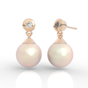 Bezel Diamond Pearl Earrings ER-SP-PL-FS-0013