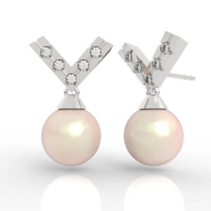 Chevron Pearl Drop Earrings ER-PV-PL-FS-0022