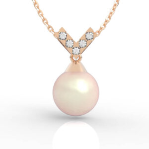 Chevron Pearl Pendant Necklace PD-PV-PL-FS-0038