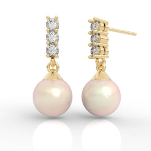 Diamond Pearl Dangle Earrings ER-SP-PL-FS-0012