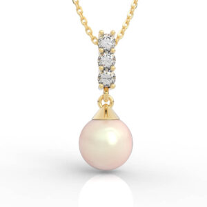 Diamond Pearl Drop Necklace PD-SP-PL-FS-0021