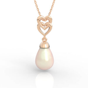 Double Heart Pearl Pendant 3D Model PD-NP-PL-HS-0001