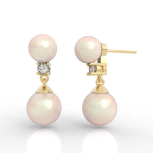 Double Pearl Diamond Earrings ER-SP-PL-FS-0011