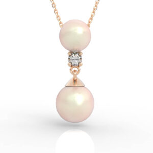 Double Pearl Diamond Pendant PD-SP-PL-FS-0020