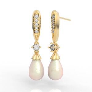 Pearl Drop Earrings Diamond ER-PV-PL-FS-0019
