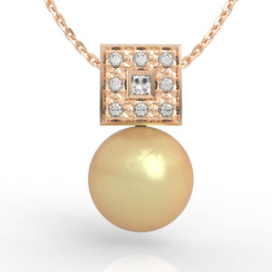 Pearl Pendant Square Diamond PD-PV-PL-FS-0035