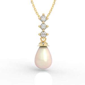 Teardrop Pearl Diamond Pendant PD-PV-PL-FS-0041