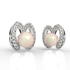 Tulip Pearl Halo Stud Earrings ER-PV-PL-FL-0008