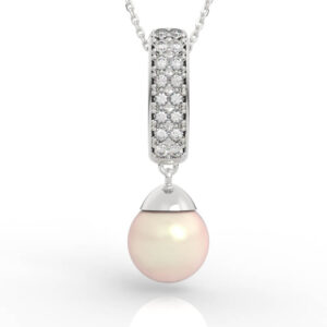 Vertical Diamond Pearl Drop Pendant PD-PV-PL-FS-0042