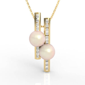 double pearl pendant necklace PD-PV-PL-FS-0029