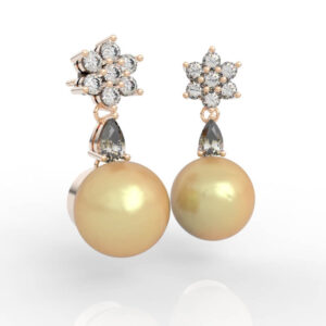 flower cluster pearl dangle earrings ER-PV-PL-FL-0007