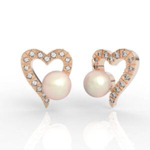 pearl heart stud earrings ER-PV-PL-HS-0002