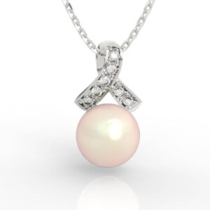 pearl ribbon pendant necklace PD-PV-PL-FS-0030
