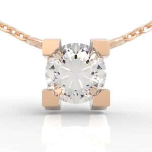 Four Prong Diamond Pendant PD-SP-RO-FS-0048