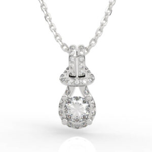 Halo Diamond Drop Pendant – Timeless Brilliance