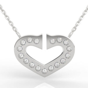 Two Piece Heart Diamond Pendant PD-PV-RO-HS-0013
