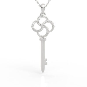 Clover Key Pendant Diamond PD-SP-RO-FL-0026