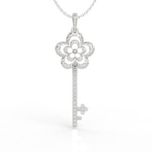 Diamond Flower Key Pendant PD-PV-RO-FL-0027