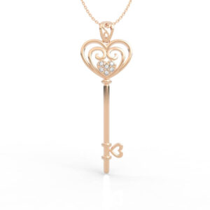 Heart Key Pendant Diamond PD-SP-RO-HS-0020