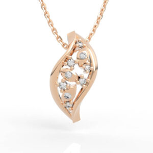 Nine Diamond Leaf Pendant PD-SP-RO-FL-0018
