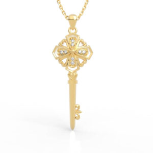 Shaped Clover Key Pendant Diamond PD-SP-RO-FL-0025