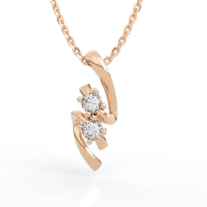 Two Stone Swirl Pendant PD-SP-RO-FS-0063