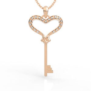 Heart Key Pendant Necklace PD-SP-RO-HS-0021