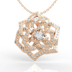 Rose Floral Diamond Pendant PD-PV-RO-FL-0035