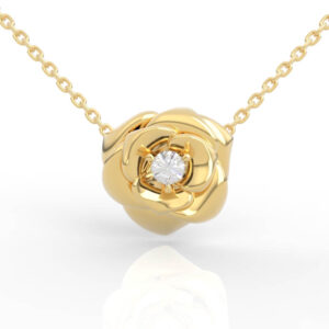 Rose Flower Diamond Pendant PD-SP-RO-FL-0030
