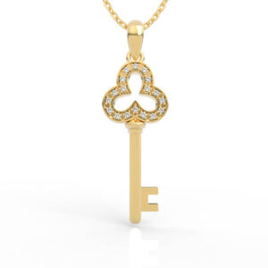 Shamrock Key Pendant Necklace PD-SP-RO-FL-0028