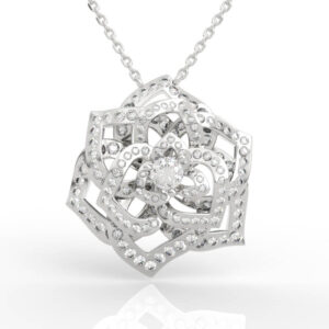 Twisted Rose Diamond Pendant PD-PV-RO-FL-0036