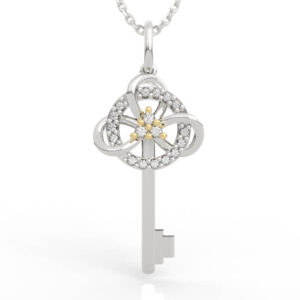 Celtic Knot Key Pendant Diamond Necklace PD-SP-RO-FS-0091