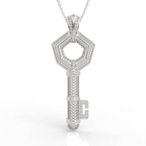 Diamond Pave Key Pendant Necklace PD-PV-RO-FS-0074
