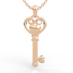 Double Heart Key Pendant Necklace PD-NP-NG-HS-0014