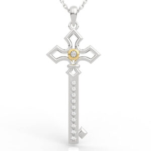 Gothic Pointed Cross Sword Key Charm Necklace PD-SP-RO-MH-0020