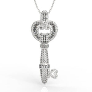 Heart Diamond Key Pendant Necklace PD-PV-RO-HS-0014