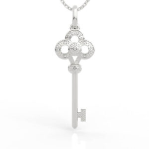 Iris Flower Key Charm Necklace PD-SP-RO-FL-0032