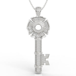 Maltese Cross Diamond Key Pendant Necklace Iced Out PD-PV-RO-FS-0073